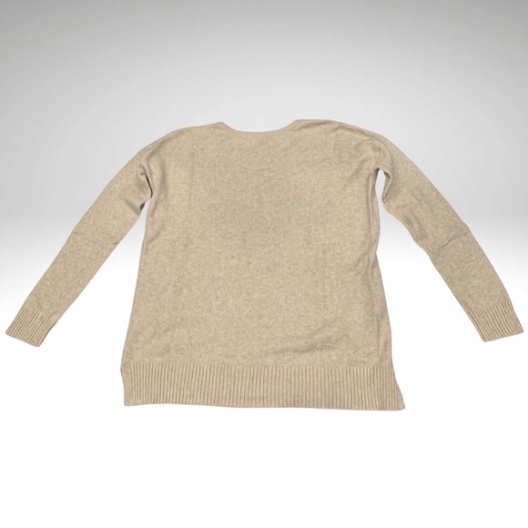 Sonoma Floral Embroidered Pullover Sweater Scoop Neck Relaxed Fit Beige Womens S - Picture 7 of 11